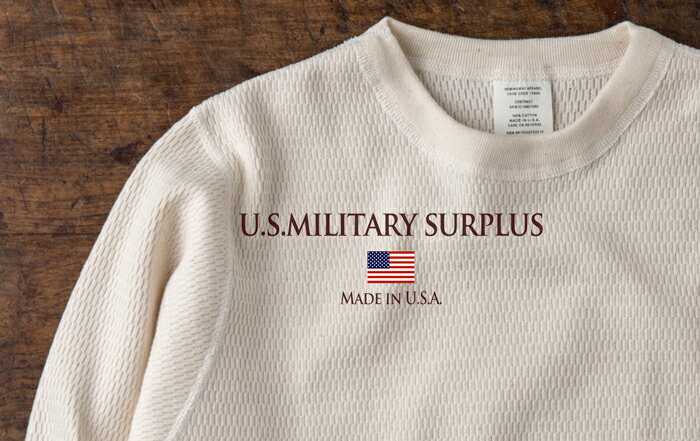 米軍 デッドストック アメリカ製 サーマル ロングスリーブ Tシャツ U.S. ARMY TERMAL SHIRT MADE IN USA メンズ  アンダーウエア 米国製