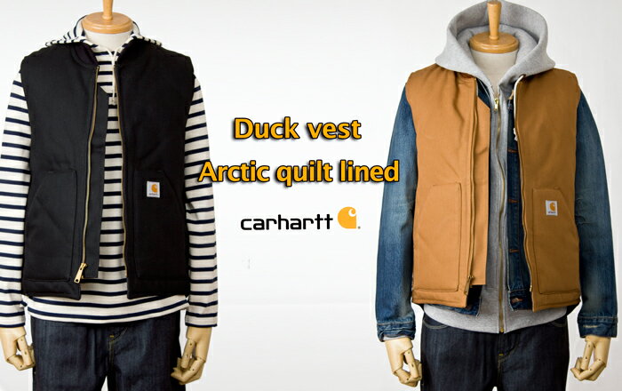 カーハート ダック ベスト キルティング裏地 中綿 カーハート・アメリカライン CARHARTT DUCK VEST V01