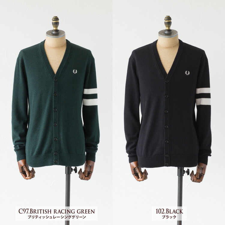 フレッドペリー レタード カーディガン K2518 FRED PERRY TIPPED